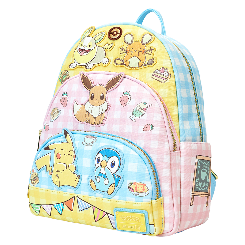 Loungefly - Pokémon Café Triple Pocket Midi Backpack close up detail