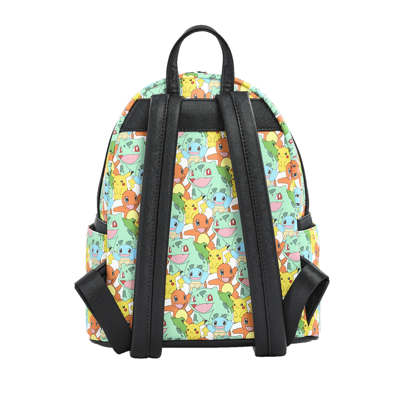 Loungefly - Pokémon Pikachu and Starters All Over Print Mini Backpack side angle