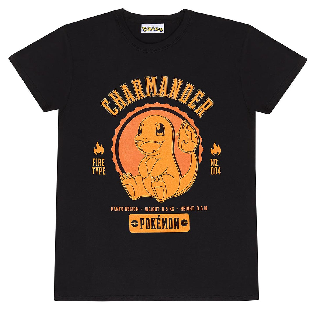 Pokemon Collegiate Charmander Unisex Adults T-Shirt