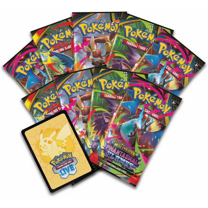 Pokemon TCG: Mega Evolution Phantasmal Flames - Elite Trainer Box, rear view