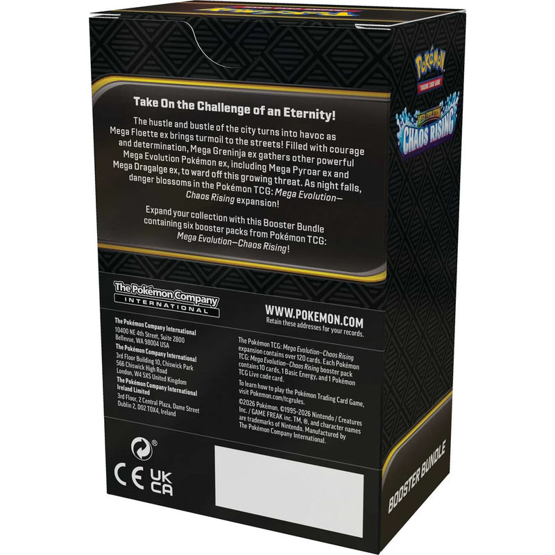 Pokémon TCG Mega Evolution Chaos Rising Booster Bundle, side angle