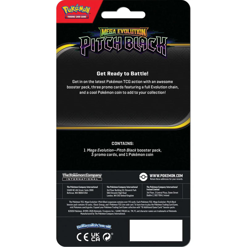 Pokémon TCG: Mega Evolution Pitch Black Premium Checklane Blister, close-up detail