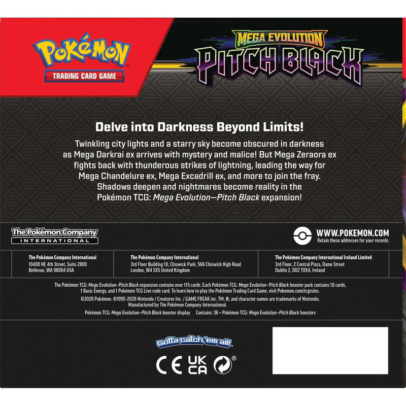 Pokémon TCG Mega Evolution Pitch Black Booster Display (36 Packs), side angle