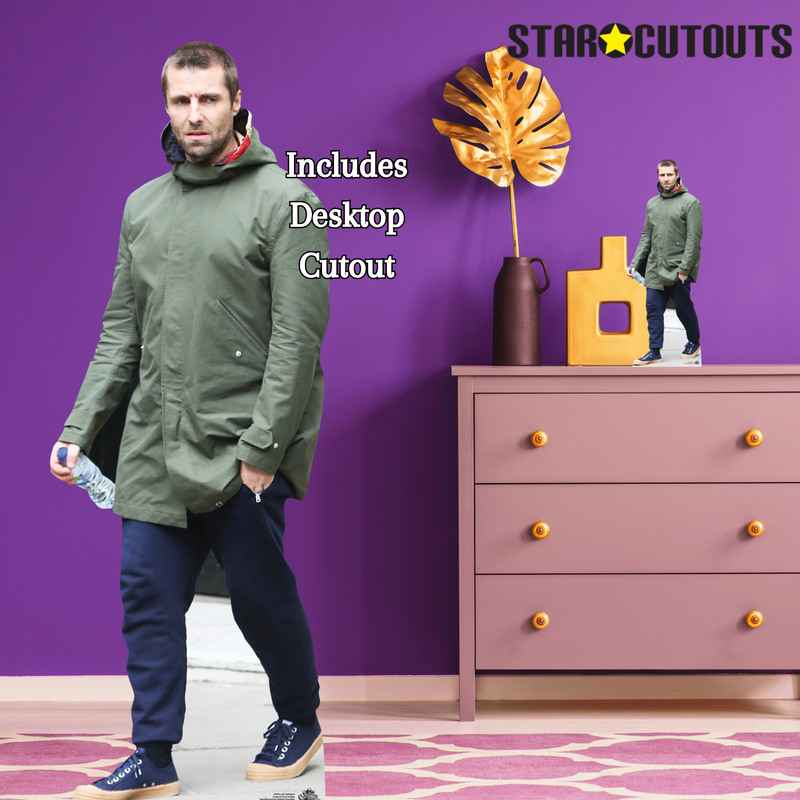 Liam Gallagher Height 178cm Lifesize Cardboard Cut Out With Mini, in display