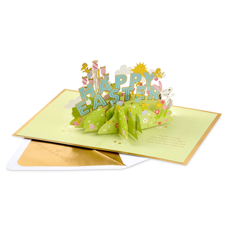 Easter Card - 3D Pop-Up PEANUTS™ SNOOPY & Woodstock Design
