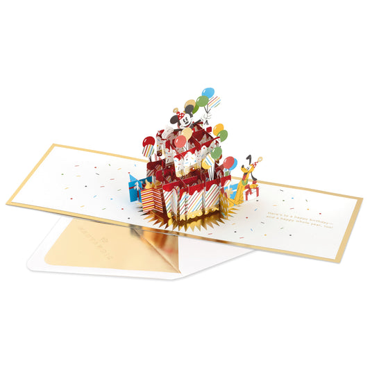 Birthday Card - 3D & Pop Up Disney Mickey Mouse & Pluto Design