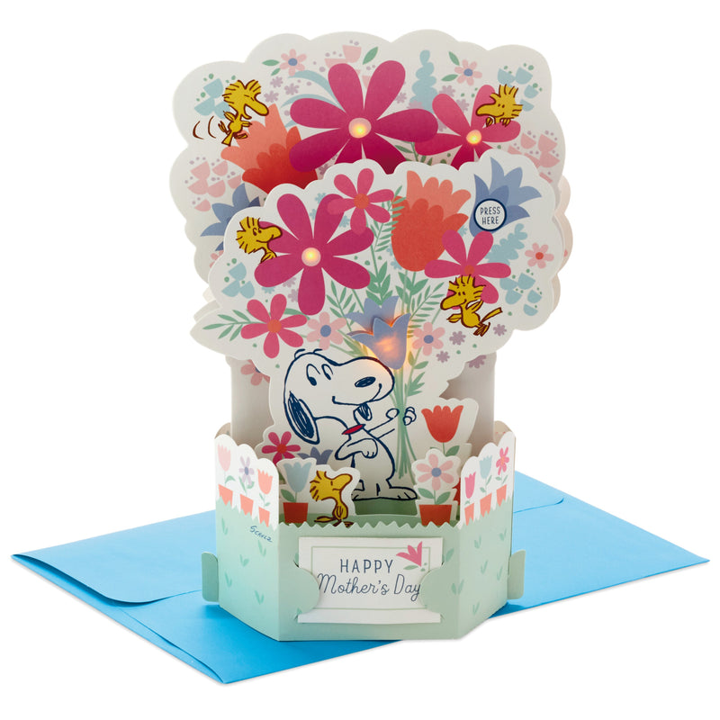 Musical & Light Up Mother's Day Card - 3D Pop-Up PEANUTS™ SNOOPY Design