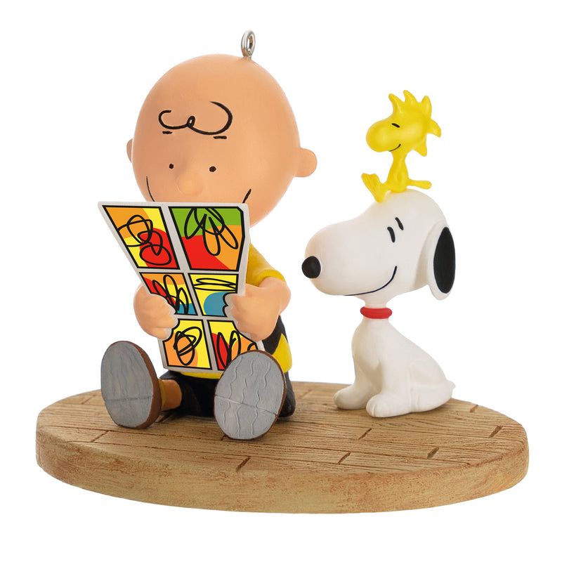 Keepsake PEANUTS™ Hanging Ornament - Charlie Brown, SNOOPY & WOODSTOCK with Comic Design
