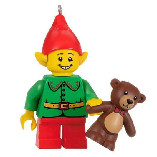 Keepsake LEGO® Ornament - Elf and Teddy Minifigure Design