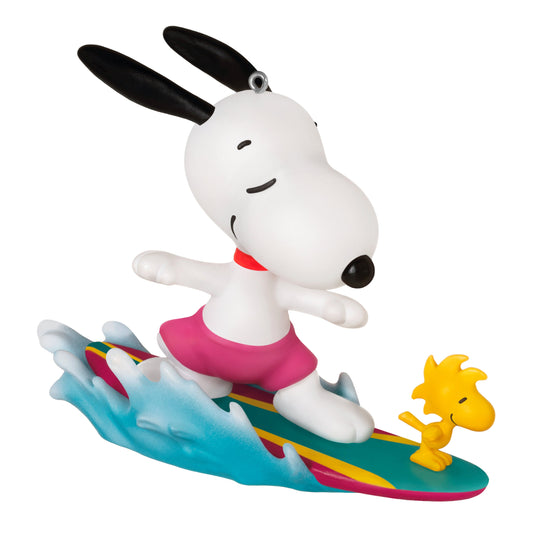 Keepsake PEANUTS™ Ornament - SNOOPY & WOODSTOCK Surfing Design