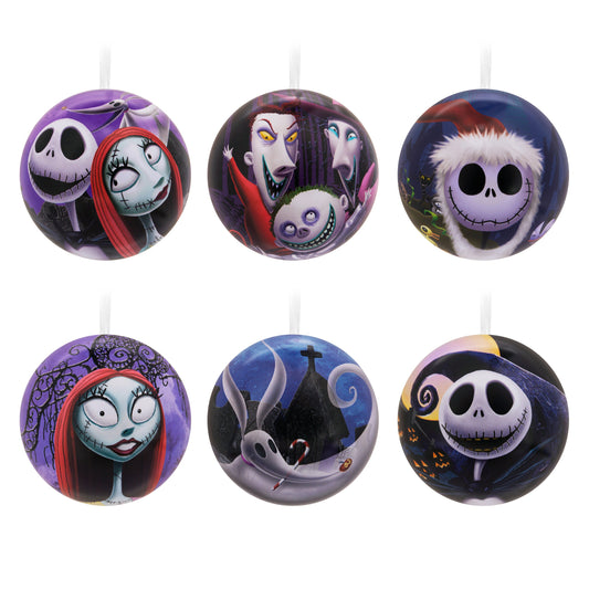 The Nightmare Before Christmas Tin Bauble Christmas Ornaments, Pack of 12