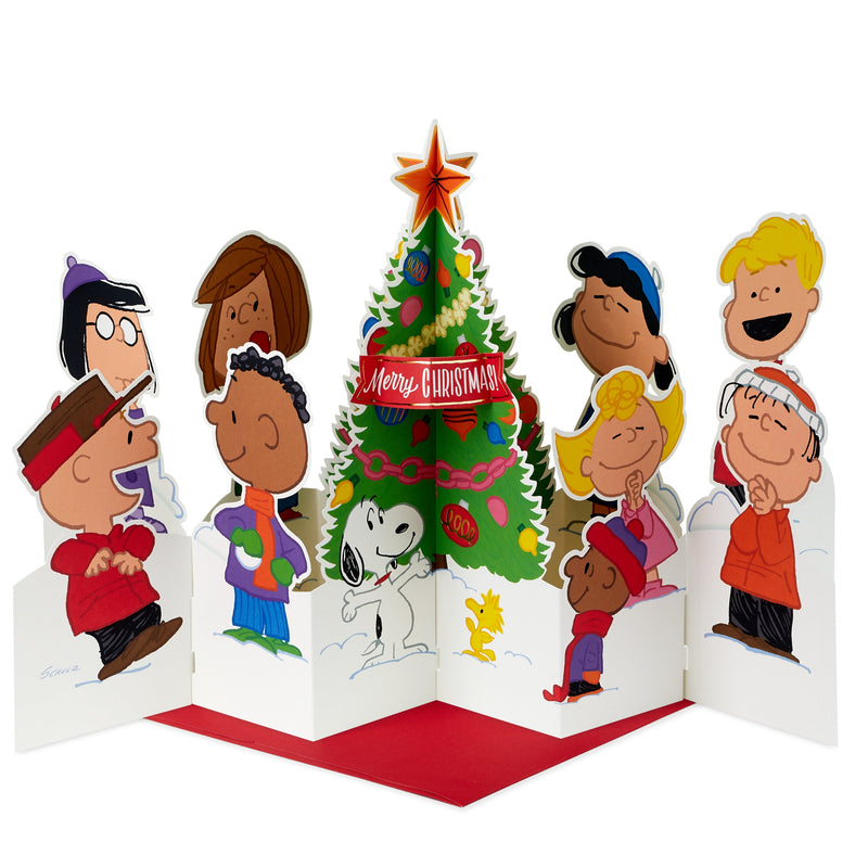 Christmas Card - 3D Pop Up Jumbo PEANUTS™ Children & SNOOPY Design