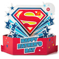 Musical & Light Up Father's Day Card - 3D Pop-Up Superman Logo