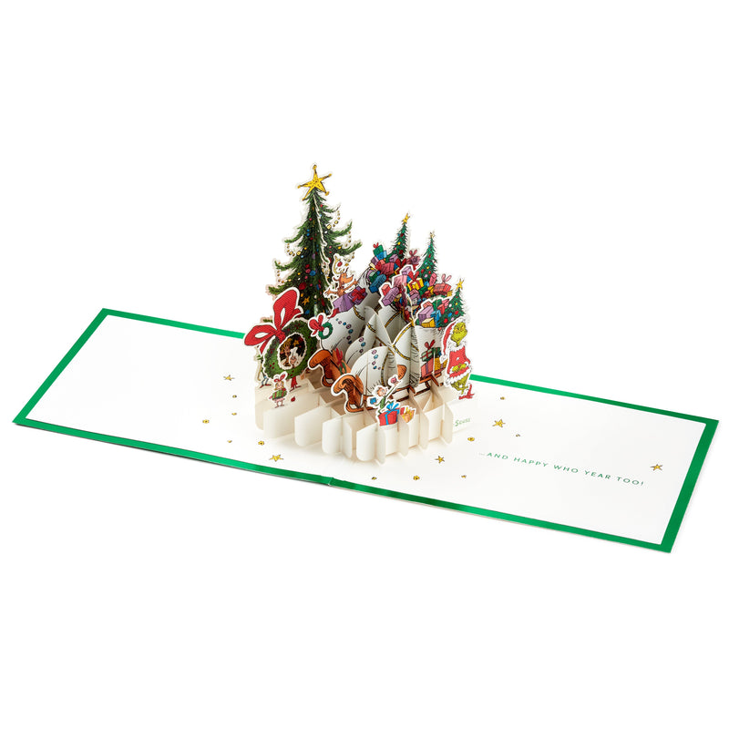 3D Pop-Up Christmas Card - Dr. Seuss How The Grinch Stole Christmas Design