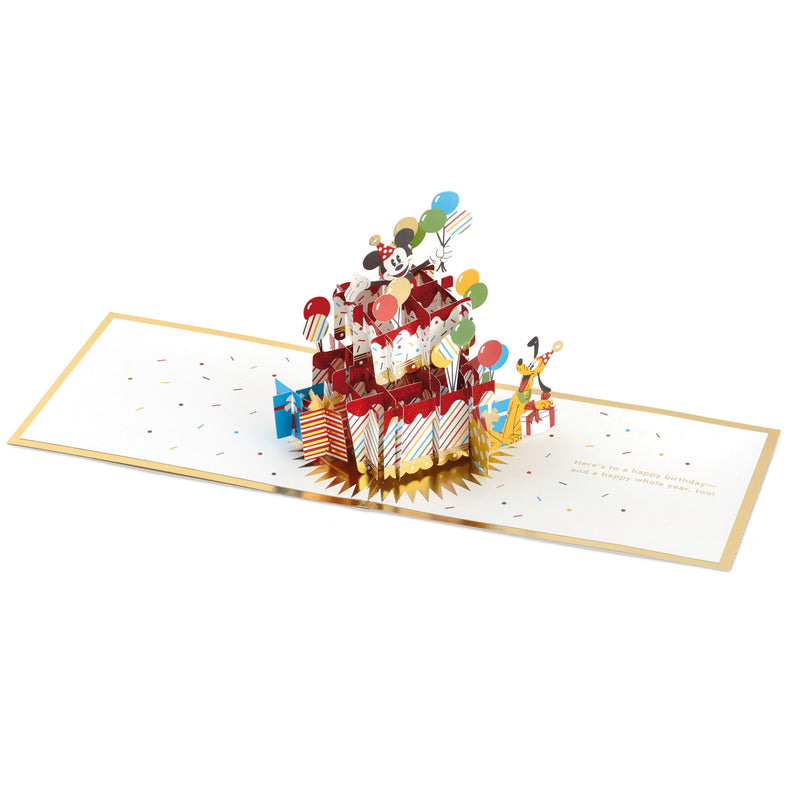 Birthday Card - 3D & Pop Up Disney Mickey Mouse & Pluto Design