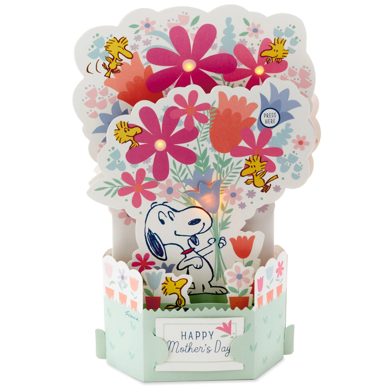Musical & Light Up Mother's Day Card - 3D Pop-Up PEANUTS™ SNOOPY Design