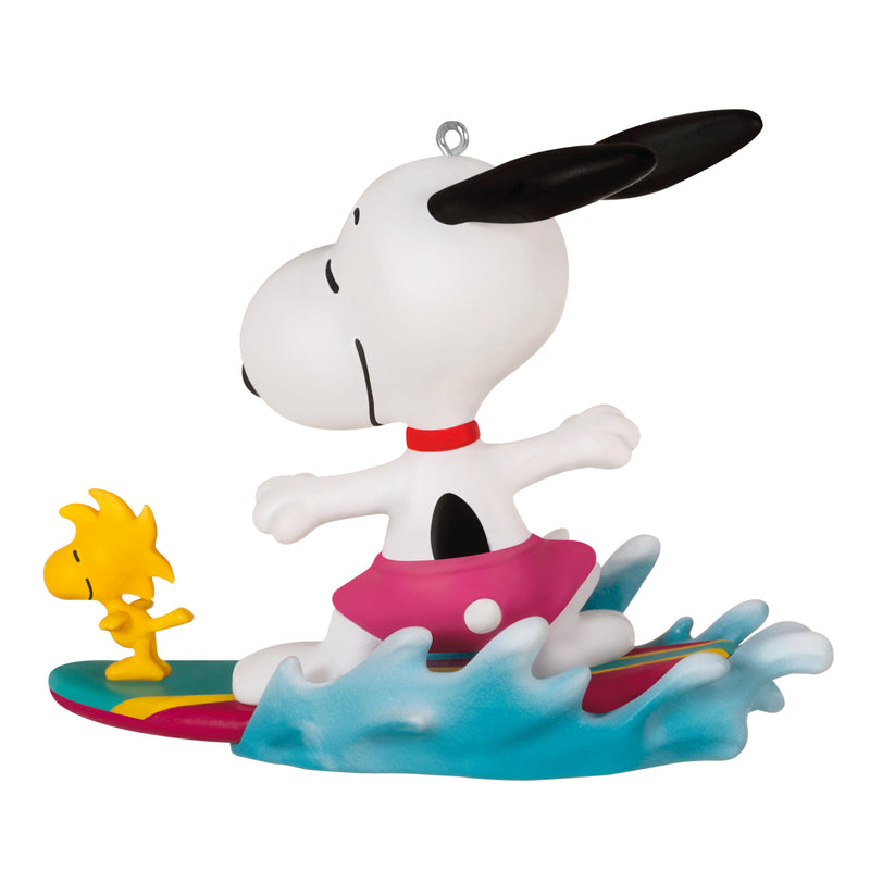 Keepsake PEANUTS™ Ornament - SNOOPY & WOODSTOCK Surfing Design