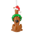 Collectable Scooby-Doo Hanging Ornament - Scooby-Doo with Wreath & Santa Hat