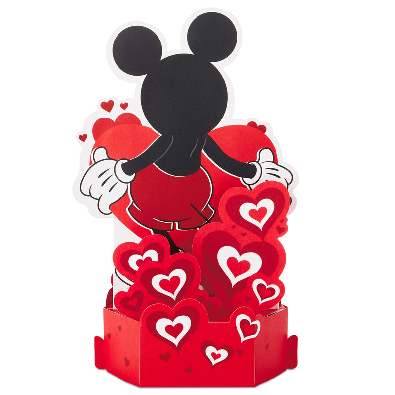Valentine's Day Card - 3D & Pop Up Musical & Light Up Disney Mickey Mouse Design