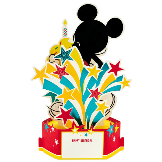 Birthday Card - 3D Pop Up Disney Mickey Mouse & Cupcake Design