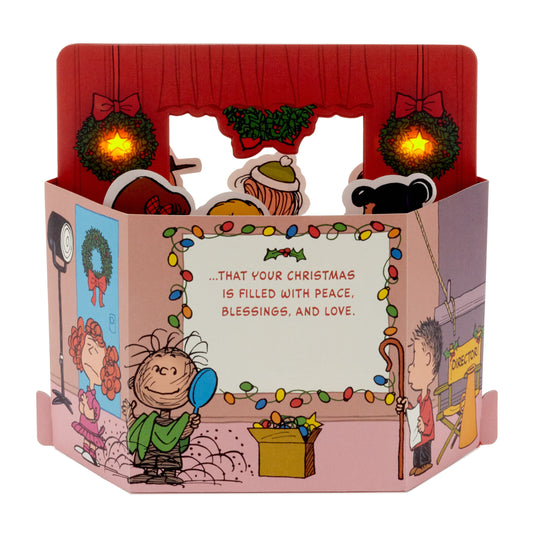 Christmas Paper Wonder Card - 3D Pop-Up PEANUTS™ Characters with Light and Sound Design