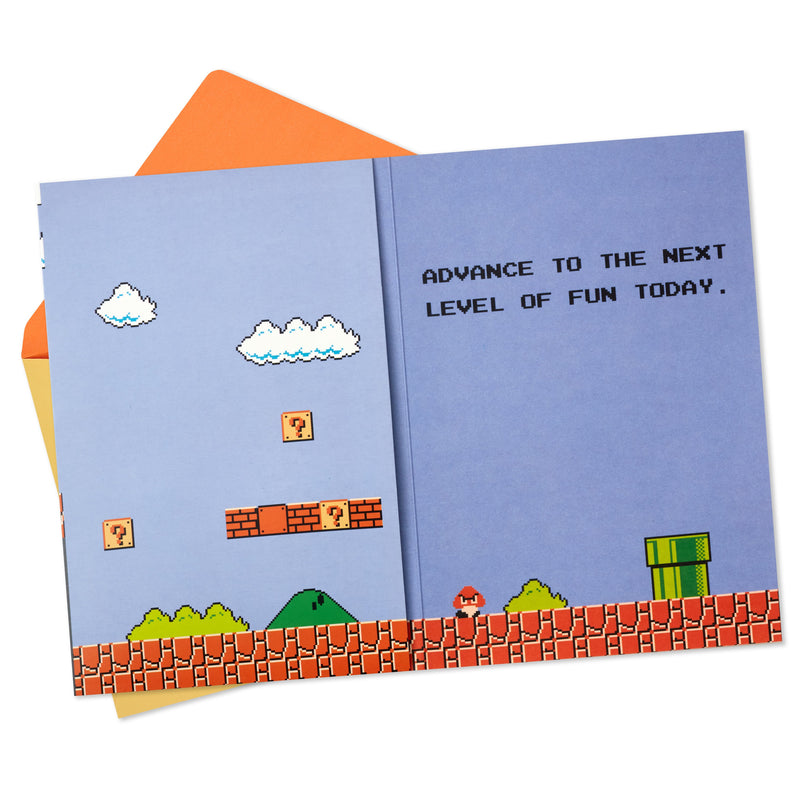 Musical and Light Up Birthday Card - Nintendo Super Mario Bros. World 1 Design