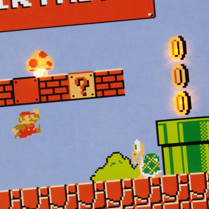 Musical and Light Up Birthday Card - Nintendo Super Mario Bros. World 1 Design