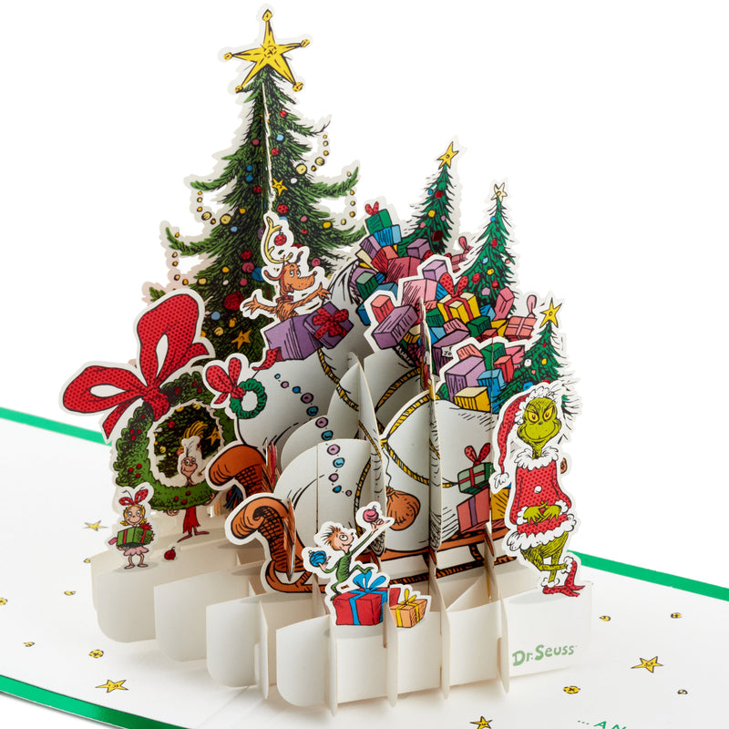 3D Pop-Up Christmas Card - Dr. Seuss How The Grinch Stole Christmas Design