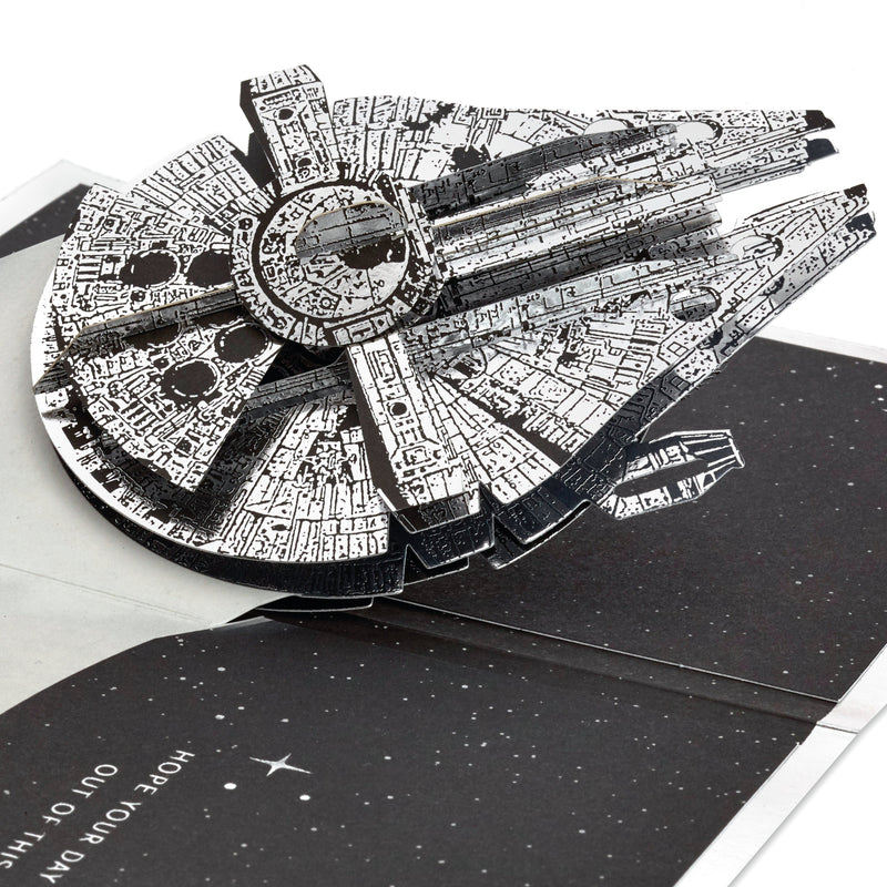 Any Occasion Greeting Card - 3D Pop-Up Star Wars™ Millennium Falcon Design