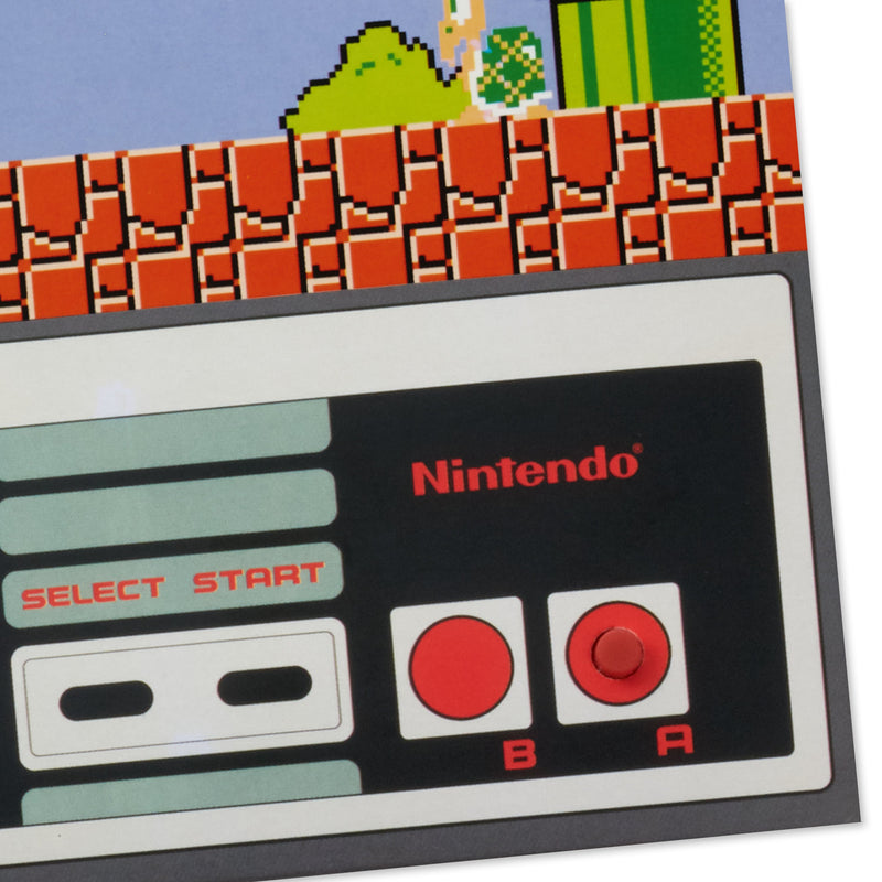 Musical and Light Up Birthday Card - Nintendo Super Mario Bros. World 1 Design