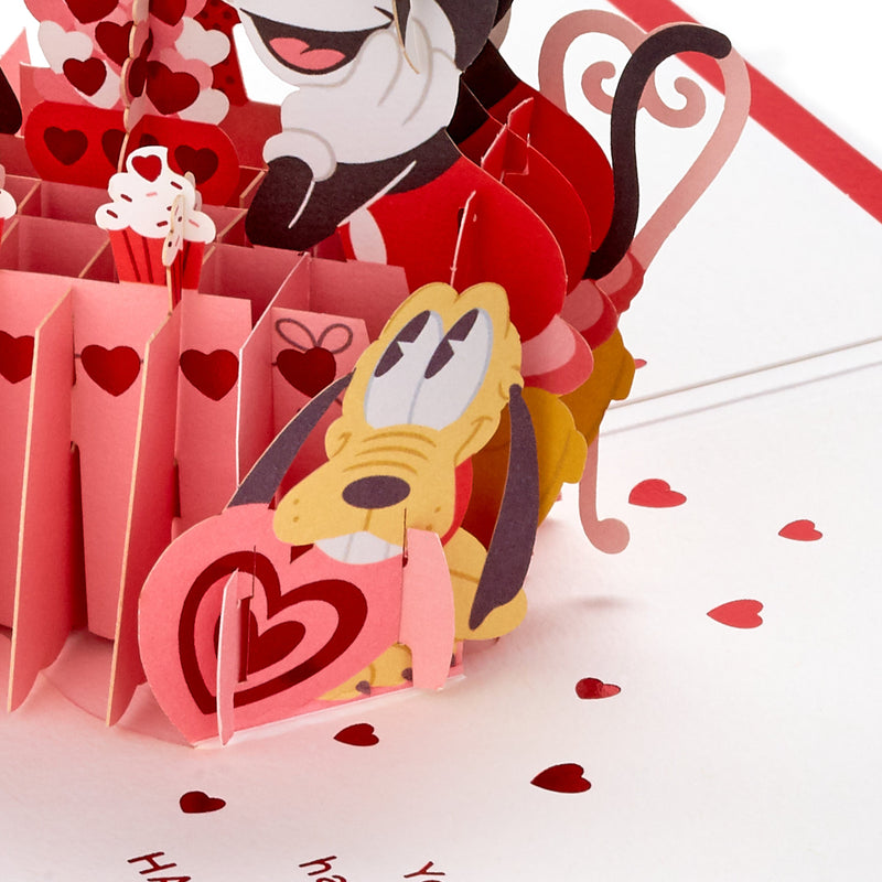 Paper Wonder Valentine's Day Card - 3D Disney Mickey & Minnie Mouse Design