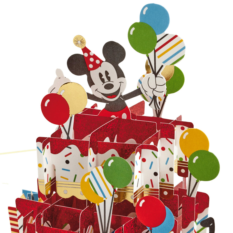Birthday Card - 3D & Pop Up Disney Mickey Mouse & Pluto Design