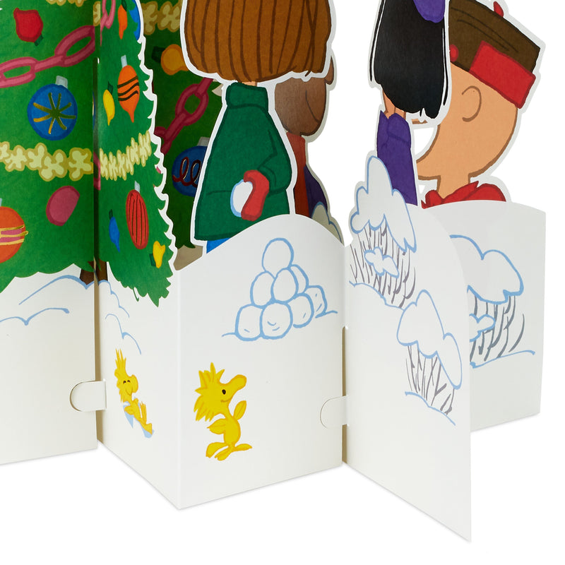 Christmas Card - 3D Pop Up Jumbo PEANUTS™ Children & SNOOPY Design