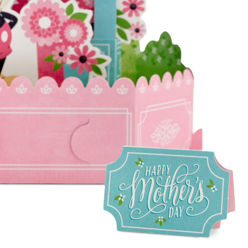 Mother's Day Card - 3D Pop-Up Disney Mickey Mouse & Flower Cart Design