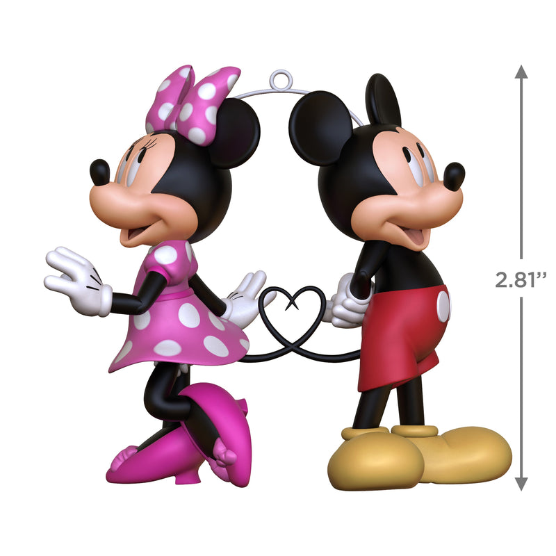 Keepsake Disney Hanging Ornament - Minnie & Mickey Mouse Heart Design