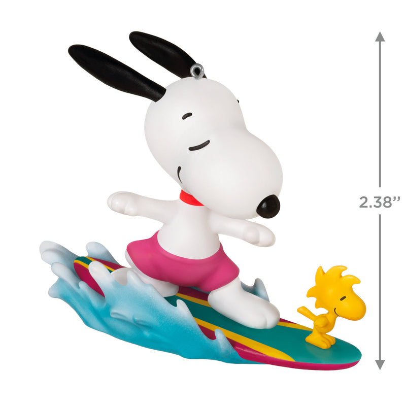 Keepsake PEANUTS™ Ornament - SNOOPY & WOODSTOCK Surfing Design