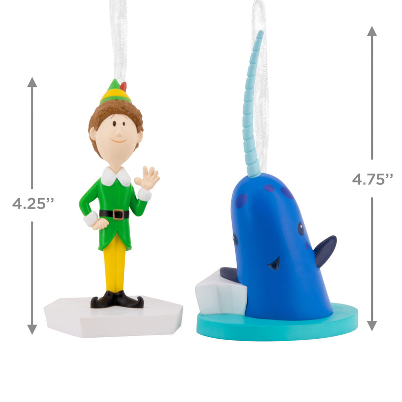 Collectable Elf Storied Moments Ornament - Set of 2 Buddy the Elf & Mr Narwhal Designs
