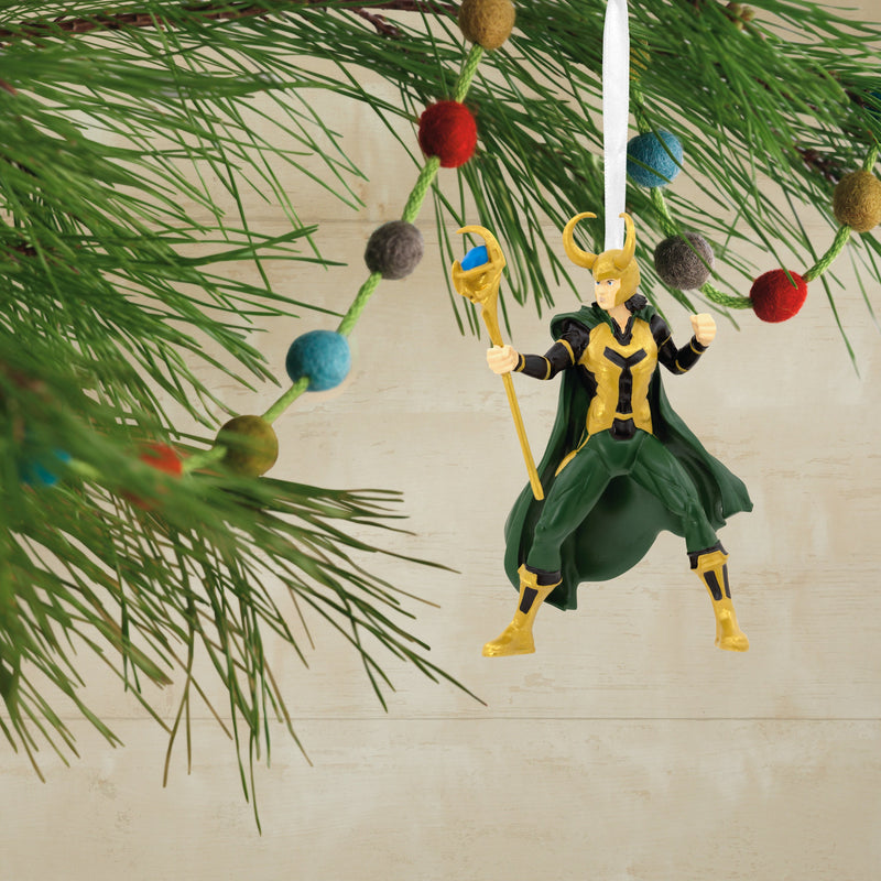 Collectable MARVEL Hanging Ornament - Loki with Sceptre Design