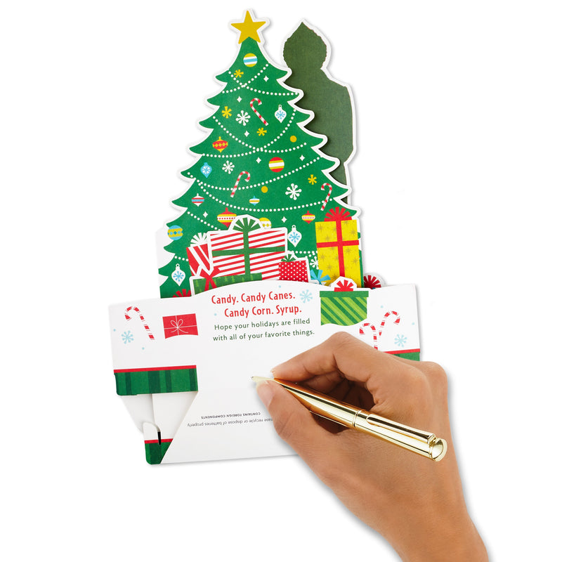Christmas Paper Wonder Card - 3D Pop Up Buddy the Elf with Tree and Light and Sound Design