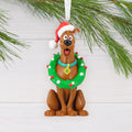 Collectable Scooby-Doo Hanging Ornament - Scooby-Doo with Wreath & Santa Hat