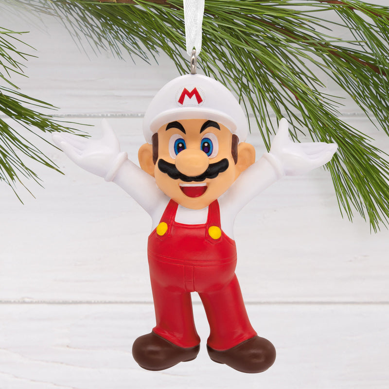 Collectable Super Mario - Red & White Fireball Mario Ornament