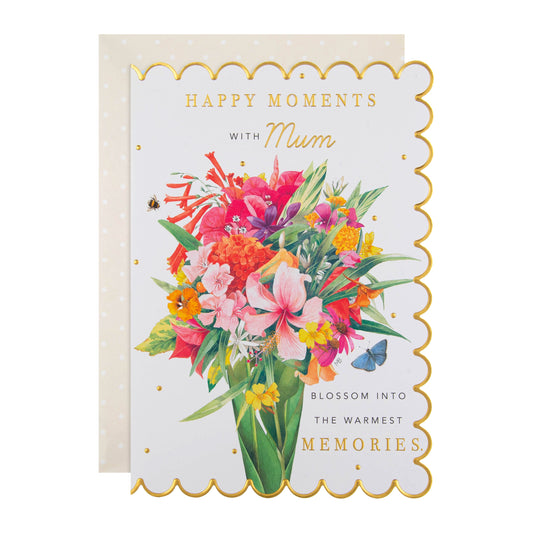 Marjolein Bastin Birthday Card for Mum - Pink Floral Bouquet Design