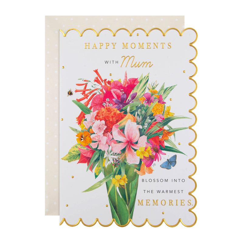 Marjolein Bastin Birthday Card for Mum - Pink Floral Bouquet Design