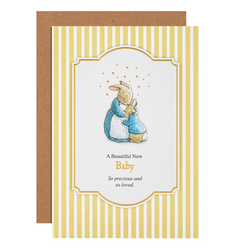 New Baby Card - Yellow Beatrix Potter Peter Rabbit™ Design