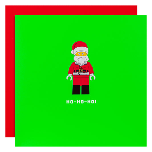 Christmas Card - Green LEGO® Santa Design
