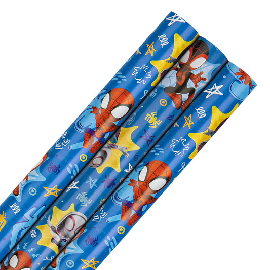 6M Wrapping Paper - 3 x 2M Rolls in 1 MARVEL Spidey & Friends Design