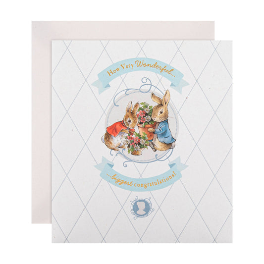 Beatrix Potter Peter Rabbit™️ Classic Flopsy & Peter Design Congratulations Card