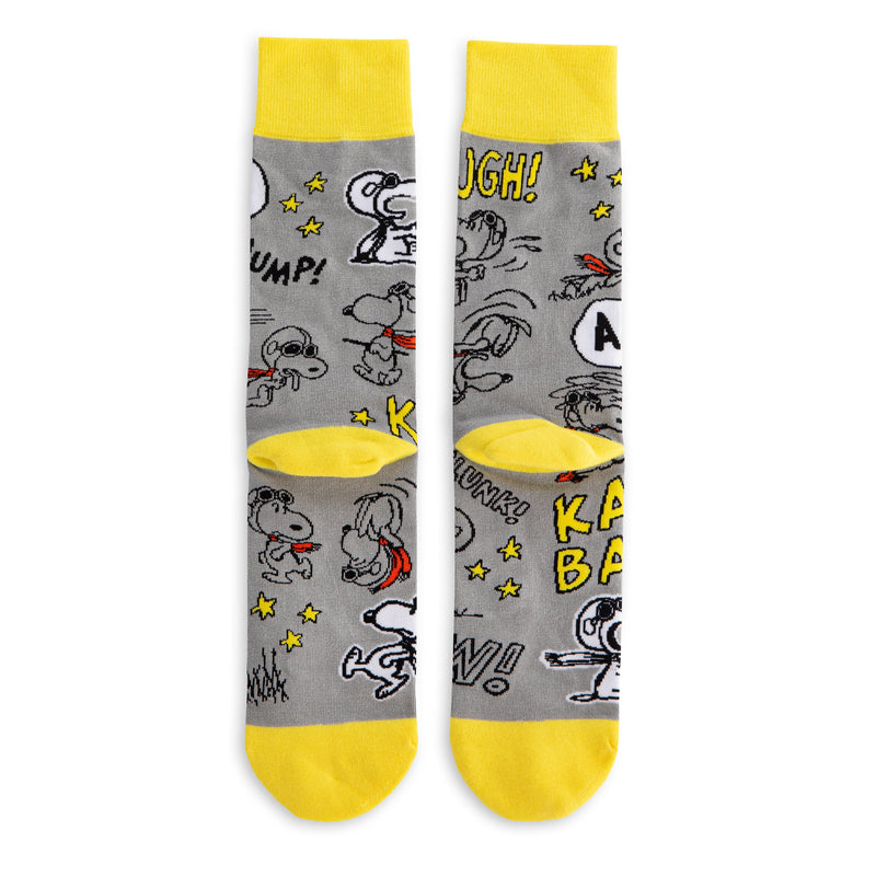 PEANUTS™ SNOOPY & WOODSTOCK Grey & Yellow Pair of Socks