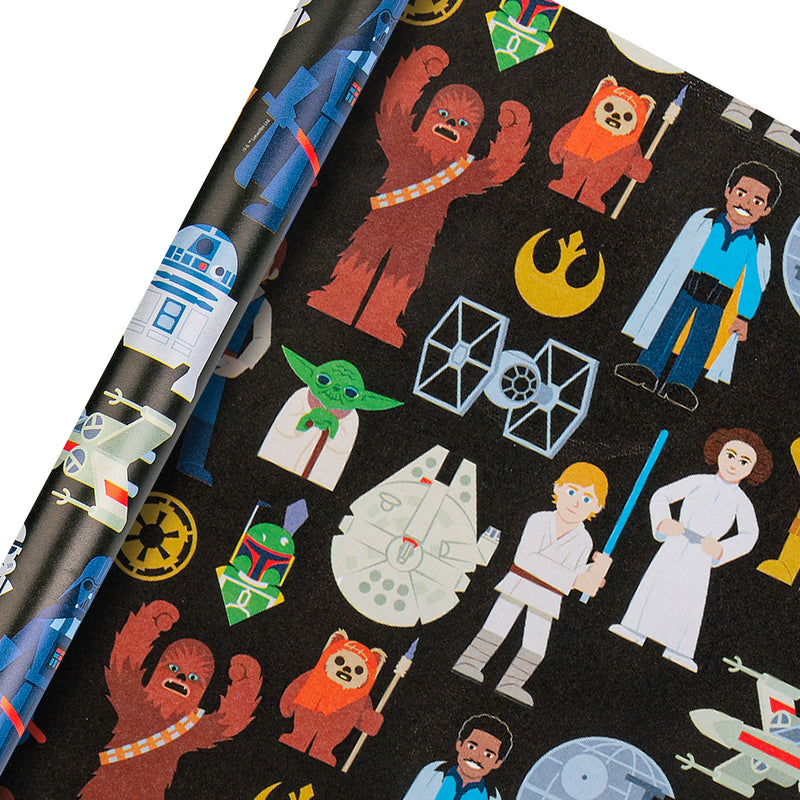 6M Wrapping Paper - 3 x 2M Rolls in 1 Star Wars™ Characters Design