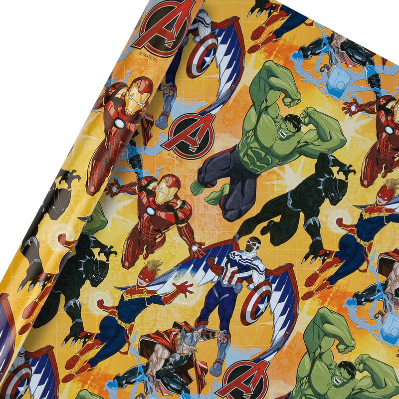 6M Any Occasion Wrapping Paper - 3 x 2M Rolls in 1 MARVEL Avengers Design